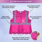 Lace-Mesh Safety Vest for Women & Men - Breathable, High Visibility Vest with Zipper & ANSI Class 2 Reflective Strips