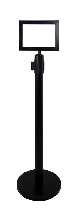 VIP Crowd Control Retractable Belt Queue Safety Stanchion Barrier Set, 36" Ht, 78" Caution Belt + Wall Bracket (6 Posts Belt+SFrame+WBracket) …