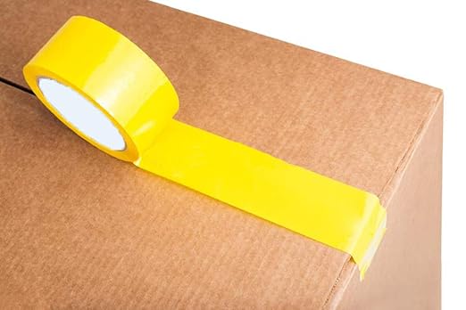 ABC Carton Sealing Tape 1.89 Inches Wide x 54.68 yd Length. 36 Rolls of Yellow Moving Tape for Boxes. Box Tape for Moving, Packing, Shipping, and Mailing. 2 mil Thick Acrylic Shipping Tape Rolls