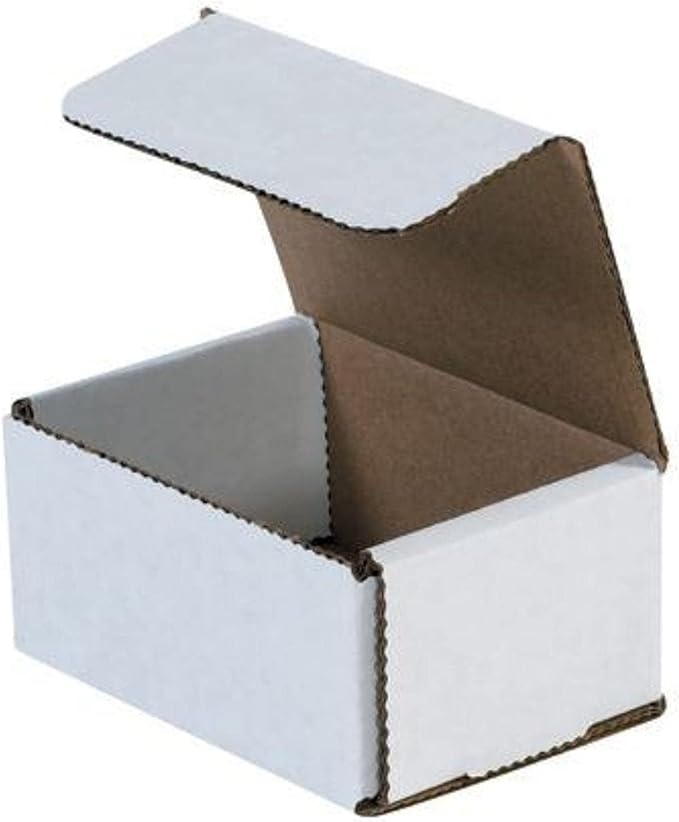 Secure Seal Shipping Boxes - 4x3x2" Mailers - White Foldable Corrugated Cardboard Packaging for Mailing, Moving, Storage, and Organizing - Strong Lightweight Foldable (Bulk 400 Pack)