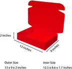 30 Pcs 13 x 9 x 2 inches Large Size Shipping Boxes for Small Business Cardboard Corrugated Mailer Boxes for Shipping Packaging Holidays Craft Gifts Giving Products (Red, 13 x 9 x 2")