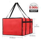 Bodaon Insulated Pizza Delivery Bag, 20" x 20" x 14" Pizza Warmer Bags for Carry Hot, Rideshare Delivery Bag, Food Warmers for Parties, Pizza Carrier for Commercial Drivers, Red, 1-Pack