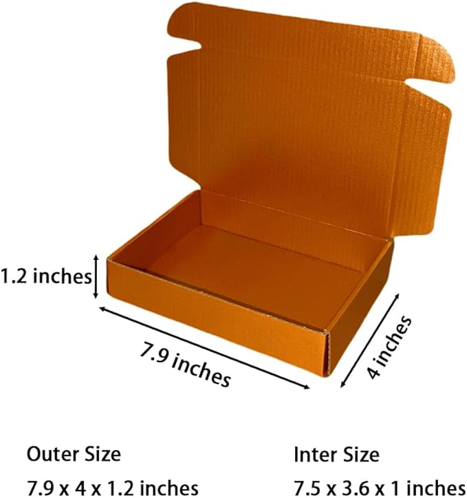 50 Pcs 7.9 x 4 x 1.2 inches Shipping Boxes for Small Business Cardboard Corrugated Mailer Boxes for Shipping Packaging Holidays Craft Gifts Phone Case Packaging (Copper, 7.9 x 4 x 1.2")