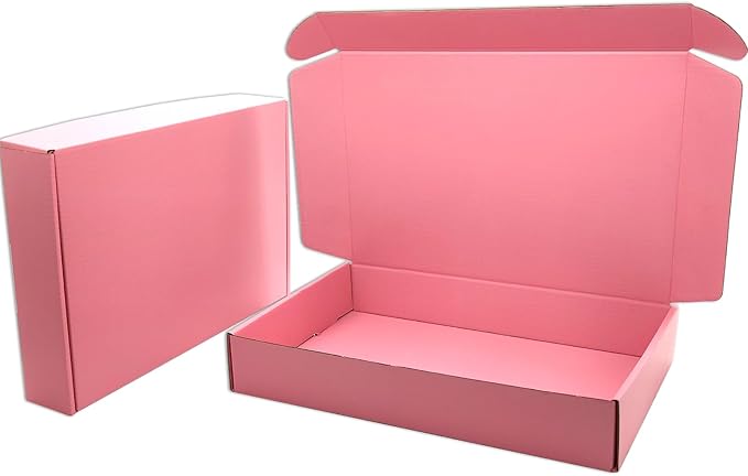 Pink Shipping Boxes for Small Business Pack of 25-11x8x2 inches Cardboard Corrugated Mailer Boxes for Shipping Packaging Craft Gifts Giving Products