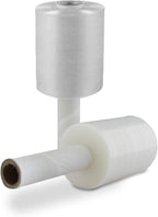 12 Packs of 5 inch x 1000 ft Stretch Wrap Film with Handle 70 Gauge Extra Thick Clear Mini Hand Stretch Wrap Rolls, Clear