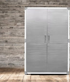Heavy Duty Storage Solid Stainless Steel Cabinet with Lockable, Adjustable Shelf, Metal Garage Organizer (White, 48" W x 24" D x 72" H)