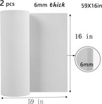 AMZQNART 2Pcs EVA Foam 6mm, Cosplay Foam 16x59 inch White, High Density 90 kg/m³, for Craft Projects Cosplay Costumes, Fake Weapons, Decorations, Christmas, Easter, Thanksgiving, etc.