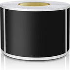 Black Rectangle Sticker Labels 3×2 Inch Vinyl Stickers Color Coding Name Tags Roll Removable Waterproof 300 per Dispenser Box