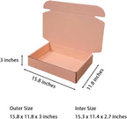20 Pcs 15.8 x 11.8 x 3 inches Shipping Boxes for Small Business Cardboard Corrugated Mailer Boxes for Shipping Packaging Holidays Craft Gifts Giving Products (Powder Pink, 15.8 x 11.8 x 3")