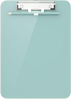 Hongri Plastic Clipboard with Pen Holder, Green 8.5x11 Letter Size Clip Board for Classroom, Office, Students, Nurses and Women, Low Profile Clip, Size 12.5 x 9 in(Pack of 6)
