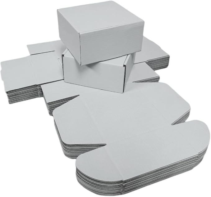 15 Pcs 6 x 6 x 3 inches Corrugated Cardboard Gift Boxes Recyclable Shipping Boxes for Mailing & Holidays, Wedding, Birthday, Gifts Packaging (Gray, 6 x 6 x 3")
