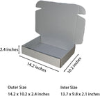 20 Pcs 14.2 x 10.2 x 2.4 inches Larger Size Shipping Boxes for Small Business Cardboard Corrugated Mailer Boxes for Shipping Packaging Holidays Craft Gifts Giving Products (Silver)