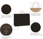 BagDream 100Pcs 16x6x12 Inches Kraft Paper Bags with Handles Bulk, Large Shopping Bags for Gifts, Grocery, Merchandise, Party Favor, Take-out, Recycled Black Black Paper Sacks