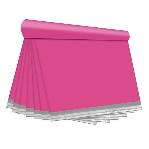 Pink Poly Mailers 14.5x19 500 Pcs, Cute Waterproof Shipping Bags with Self-Seal Adhesive, Durable Tear-Resistant Shipping Envelopes for Clothing