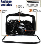 3'x4'Roof Rack Cargo Net， Mesh Bungee Net Stretches to 6'x8' for Rooftop Cargo Basket|12 Metal Carabiners + 12 Hooks Holds Loads Tighter