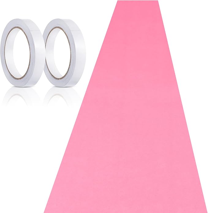 Preboun 3.9 x 60 ft Carpet Runner for Party Felt Runway Rug Runner Rug with Carpet Tape for Halloween Wedding Christmas Xmas Thanksgiving Outdoor Accessories Wedding Party Hallway(Pink)