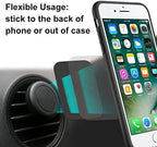 SALEX Phone Metal Stickers for Magnetic Mount - Replacement Set of 16 Car Magnet Square Metal Plates Inside Cell Phone Case. Black Sticky Small Thin Iron Discs with 3M Adhesive Backing for Crafts DIY