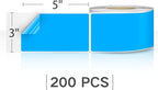 Rectangle Labels Sticker 3×5 Inch Vinyl Floor Stickers Color Coding Name Tags Roll Removable 200 PCS, Fluorescent Blue
