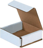 Secure Seal Shipping Boxes - 3x3x1" Mailers - White Foldable Corrugated Cardboard Packaging for Mailing, Moving, Storage, and Organizing - Strong Lightweight Foldable (Bulk 50 Pack)
