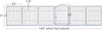 unipaws 144" Extra Wide Dog Gate and Pet Playpen, Free Standing Tall Dog Fence with Walk Through Door, Barriers for Home, Use as Indoor Dogs Cats Pen, Rabbit Pen, White