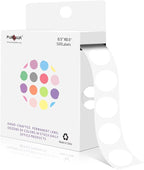 PARLAIM 1/2 Inch Round Adhesive Color-Code Dot Stickers,500 Stickers Inventory Dots Label in Dispenser Box,White Circle Coding Labels for Office Home(White)