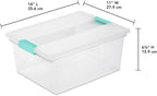 Sterilite 16-Pack Clip Box, Stackable Clear Plastic Bins with Latching Lids, Deep - Writing, Arts or Crafts Supplies Storage Containers for Home, Office, Classroom and Workshop Organization