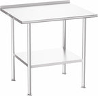 All-Stainless Steel Prep Table, 30 X 36 Inch, with Rounded-Corner Backsplash and Adjustable Undershelf, Heavy-Duty for Outdoor Use,Restaurants,Hotels,Workshops,Kitchens,Gardens, and Garages