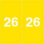 2026 Year Stickers, Doctor Stuff 2026 Chart Stickers, Yellow Color Coded, Ames Large Style, USA Made Year Labels for X Ray Jackets, 500/Roll, 1 Roll, 1-7/8" x 1-7/8"