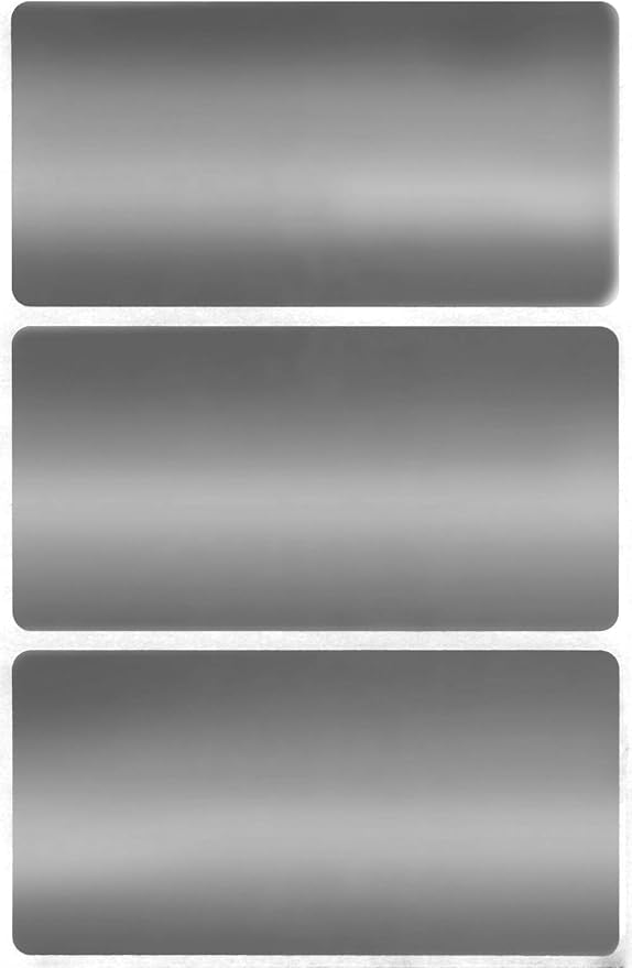 Royal Green Rectangular Metallic Gift Label Large in Silver 4 inch x 2 inch Paper Stickers for Arts and Crafts (102mm x 51mm) 300 Pack