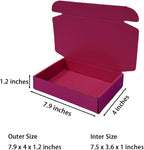 50 Pcs 7.9 x 4 x 1.2 inches Shipping Boxes for Small Business Cardboard Corrugated Mailer Boxes for Shipping Packaging Holidays Craft Gifts Phone Case Packaging (Cranberry, 7.9 x 4 x 1.2")