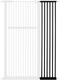 Lumizone Extra Tall Pet Gate 55.12" High Pressure Mounted 12.60" Wide Extension kit 1.37" Gap (12.60" W, Black)