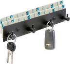 Key Hooks for Wall, Self Adhesive Key Holder for Wall with 2 Self-Adhesive Tapes, No Damage Key Holder Rack for Wall with 4 Key Hooks for Entryway, Door, Bathroom, Kitchen