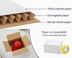 25 Pack Shipping Boxes 8x6x4 Inches, White Corrugated Cardboard Mailing Box for Packing, Mailing, Small Business