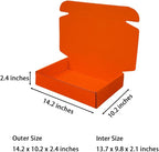 20 Pcs 14.2 x 10.2 x 2.4 inches Larger Size Shipping Boxes for Small Business Cardboard Corrugated Mailer Boxes for Shipping Packaging Holidays Craft Gifts Giving Products (Orange Red)