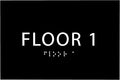 6" X4" Floor 1 Sign - ADA Compliant Tactile Graphics Grade 2 Braille Text | Wall Mount Plastic Directional Assistance, Floor Number Sign for Office, Schools, Hospitals, Apartments