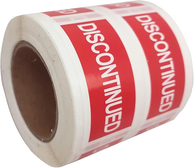Discontinued Retail Labels,2x1Inch Warehouse Inventory Label,500 per Roll