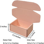 50 Pcs 4.3 x 3.1 x 2 inches Mini Size Corrugated Cardboard Gift Boxes Recyclable Shipping Boxes for Packing Jewelry Ornament Gift Craft Packaging Supplier (Powder Pink, 4.3 x 3.1 x 2")