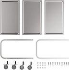 3 Shelf Stainless Steel cart,400 lbs,1MM Thick，Serving cart with Wheels, Household, Service Trolley,360°Rotation Storage Shelf with Locking Wheels 29.5 * 15.7 * 37.4'' L*W*H S.