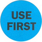 2 Inch Round Blue Labels for Inventory Food Rotation Control, 500 Stickers Per Roll (Use First)