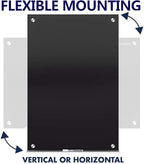 48" x 36" Magnetic Black Glass Board - Frameless Tempered Glass Dry Erase Blackboard with Marker Tray & Eraser, Premium Interactive Whiteboard- Frosted Surface for Office, Classroom, or Home