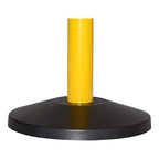 Crowd Control Warehouse CCW Series RBB-100 Set of 2 Stanchions with Retractable Belts - 11 Ft Black/Yellow Belt, Yellow Post - Line Dividers for Crowds Retractable Crowd Control Barriers