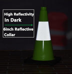 BESEA 18 Inch Fluorescent Green Traffic Cones with 6" Reflective Collar, High Visibility Safety Cones for Road, Parking, Construction, Sports Training (4 Pack)