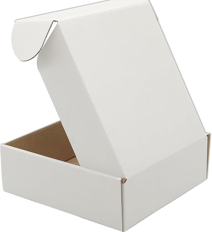 Small White Shipping Boxes for Small Business Pack of 25-6x6x2 inches Cardboard Corrugated Mailer Boxes for Shipping Packaging Craft Gifts Giving Products