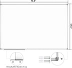 JILoffice Large Magnetic White Board, Dry Erase Board 72 x 48 Inch, Silver Aluminum Frame Wall Mounted Board for Office Home and School