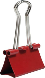 JAM PAPER Colorful Binder Clips - Medium - 1 1/4 Inch (32 mm) - Red Binderclips - 15/Pack