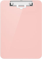 Hongri Plastic Clipboard with Pen Holder, Pink 8.5x11 Letter Size Clip Board for Classroom, Office, Students, Nurses and Women, Low Profile Clip, Size 12.5 x 9 in