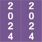 2024 Year Stickers, Doctor Stuff 2024 Chart Stickers, Purple Color Coded, IFC Style, USA Made Year Labels for X-Ray Jackets, 500/Roll, 1 Roll, 1-7/8" x 1-7/8"