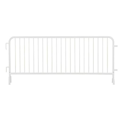 Angry Bull Barricades Metal Interlocking Steel Barricade (8.5 Ft. Heavy Duty, Bridge Feet, White Powder Coated, Set of 20)