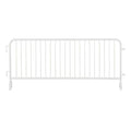 Angry Bull Barricades Metal Interlocking Steel Barricade (8.5 Ft. Heavy Duty, Bridge Feet, White Powder Coated, Set of 10)