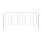 Angry Bull Barricades Metal Interlocking Steel Barricade (8.5 Ft. Heavy Duty, Bridge Feet, White Powder Coated, Set of 10)
